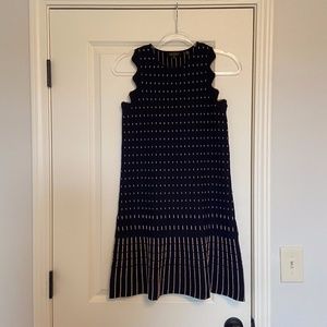 Ted Baker Relioa Metallic Jacquard Dress Navy and Gold